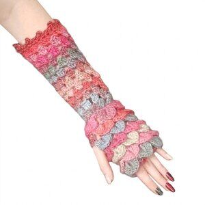 Handmade Crochet Fingerless Dragon Scale Gloves